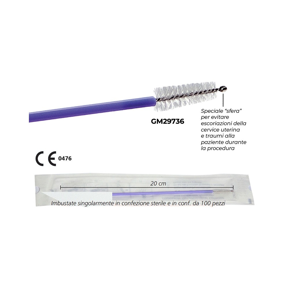 Gima Brush Ball spazzolino per prelievo endocervicale sterile - 100 pezzi