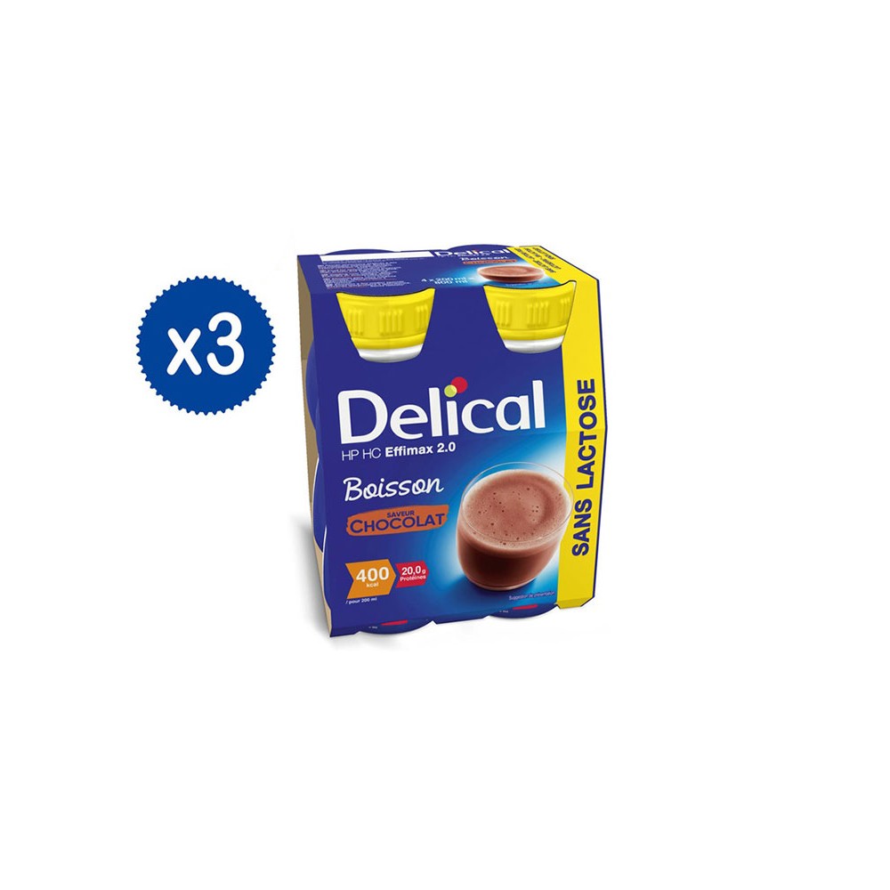 Delical Effimax 2.0 bevanda ipercalorica e iperproteica - gusto Cioccolato 12 x 200ml