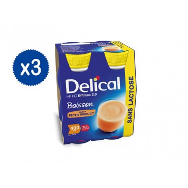 Delical Effimax 2.0 bevanda ipercalorica e iperproteica - Pesca - Albicocca 12 x 200ml