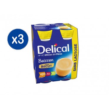 Delical Effimax 2.0 bevanda ipercalorica e iperproteica con fibre - Biscotto 12 x 200ml